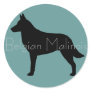 Belgian Malinois Silhouette Round Stickers