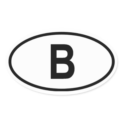 Belgium "B" Oval Sticker by abbeyz71