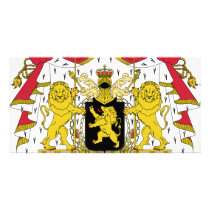 Belgium coat of arms photo card template