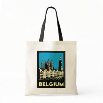 belgium europe art deco retro travel vintage tote bag