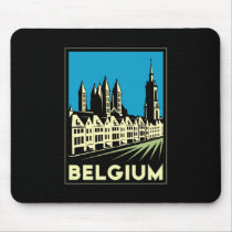 belgium europe art deco retro travel vintage mousepad