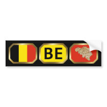 Belgium Flag Map Code Bumper Sticker