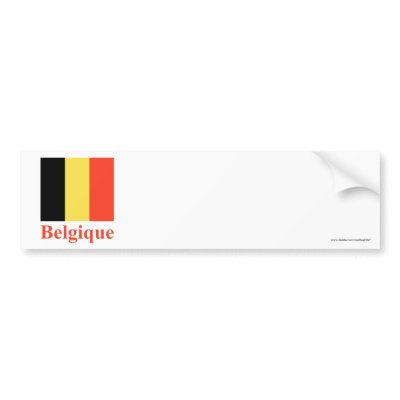 Belgium Flag with Name in French by Vexillophile