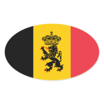 Belgium State Flag Oval Sticker