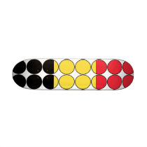 Belgium Stylish Girly Chic  Polka Dot Belgian Flag Skateboard