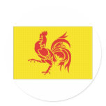 Belgium Walloon Region Flag Round Sticker