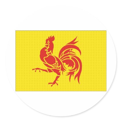 Belgium Walloon Region Flag Round Sticker by All_Flags