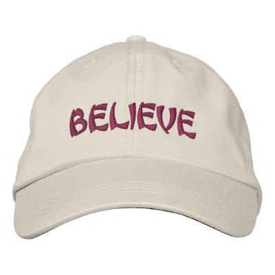 Believe Affirmation Inspirational Embroidered Cap by SmilinEyesTreasures