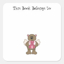 Believe Bear (brown) Square Sticker