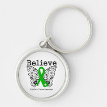 Believe - Bile Duct Cancer Butterfly Keychain