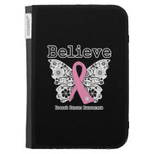 Believe - Breast Cancer Butterfly Case For Kindle