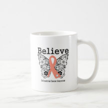 Believe - Endometrial Cancer Butterfly Coffee Mug