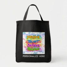 Believe Grocery Totes Canvas Bags