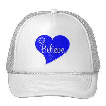 Believe Heart Anal Cancer Trucker Hats