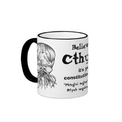 Believe in Cthulhu Mugs by serenitystudios