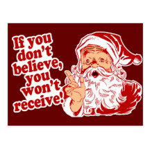 Believe In Santa, Christmas Postcard