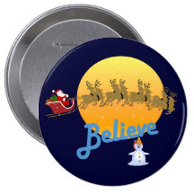 Believe in Santa Claus Buttons