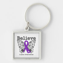 Believe Lupus Awareness Key Chains