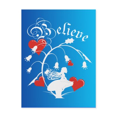 Believe Silhouette Fairy Postcard by moonduster