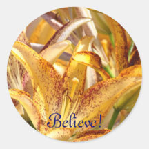 Believe! Stickers Golden Orange Lily Flowers