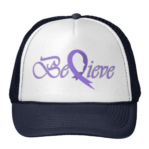 Believe (violet Ribbon-Trucker) Trucker Hat