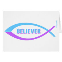 Believer Christian Fish design Card