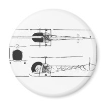 Bell 47 Helicopter Fridge Magnets