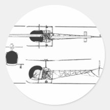 Bell 47 Helicopter Round Sticker