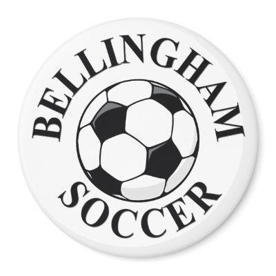 Bell Ball & Logo (A) CMYK BLACK 10x10 Refrigerator Magnets by eschmith