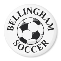 Bell Ball & Logo (A) CMYK BLACK 10x10 Refrigerator Magnets