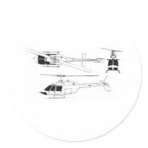 Bell Jet Ranger / TH- Round Sticker