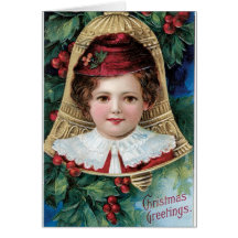 Bell on Christmas Tree Greeting Card