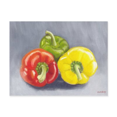 Bell Peppers Post Cards by artberry