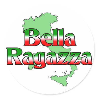 Bella Ragazza (Beautiful Italian Girl) Round Stickers by claybuster