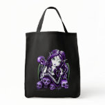 "Belladonna" Gothic Purple Skull Faerie Cavas Bag