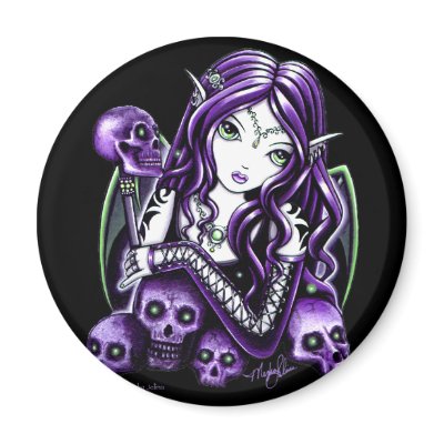 Belladonna Purple Skull Fairy Magnet by mykajelina