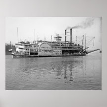 'Belle of the Bends' Steamboat 1906 BW Posters
