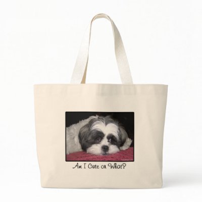 Belle The Shih Tzu Dog Canvas Bag by ironydesignphotos