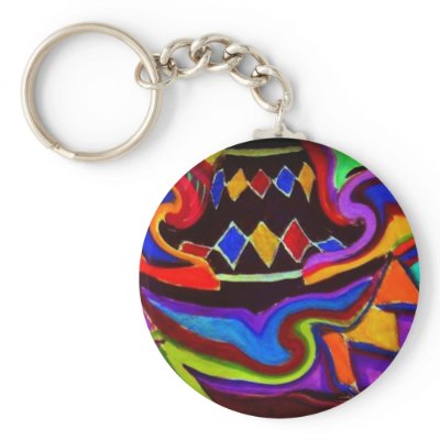Bellgull Vase Abstract Painting Key Chains by BellGull
