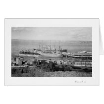 Bellingham, WA Docks View of Lumber Ships Greeting Card
