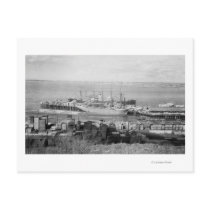 Bellingham, WA Docks View of Lumber Ships Postcard