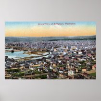 Bellingham, Washington - Aerial of City Print