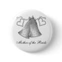 Bells and Hearts Mother of the Bride buttons
