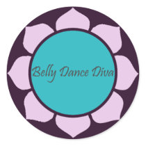Belly Dance Diva Lotus Flower Round Sticker