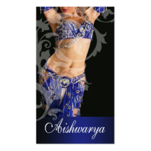 Belly Dancer III, Bollywood Hindi Fashion (indigo) Business Card Templates