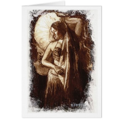 Belly Dancing Lady Card by Linandara