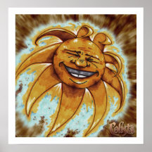 Belly Laugh Sun Face Poster