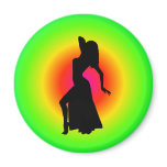 Bellydance Diva Pose Starburst Bagnet magnets