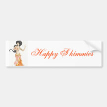 bellydancer (2), Happy Shimmies - Customised Bumper Sticker