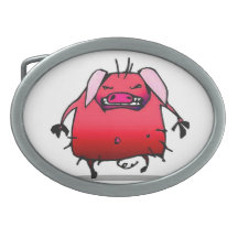 belt buckle, agressive,piggy